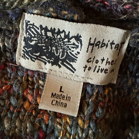Habitat Clothes To Live In Cardigan Sweater Marled Confetti Gray L bv - Picture 6 of 8